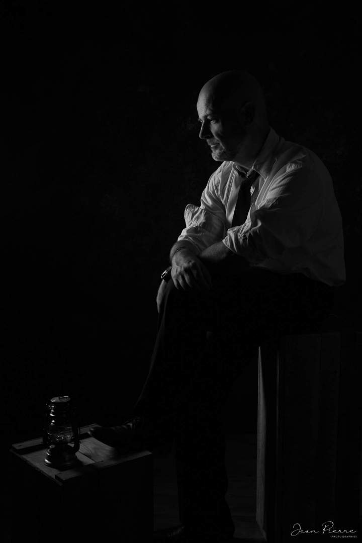 Portrait homme noir et blanc Jean Pierre Giraud Photographies